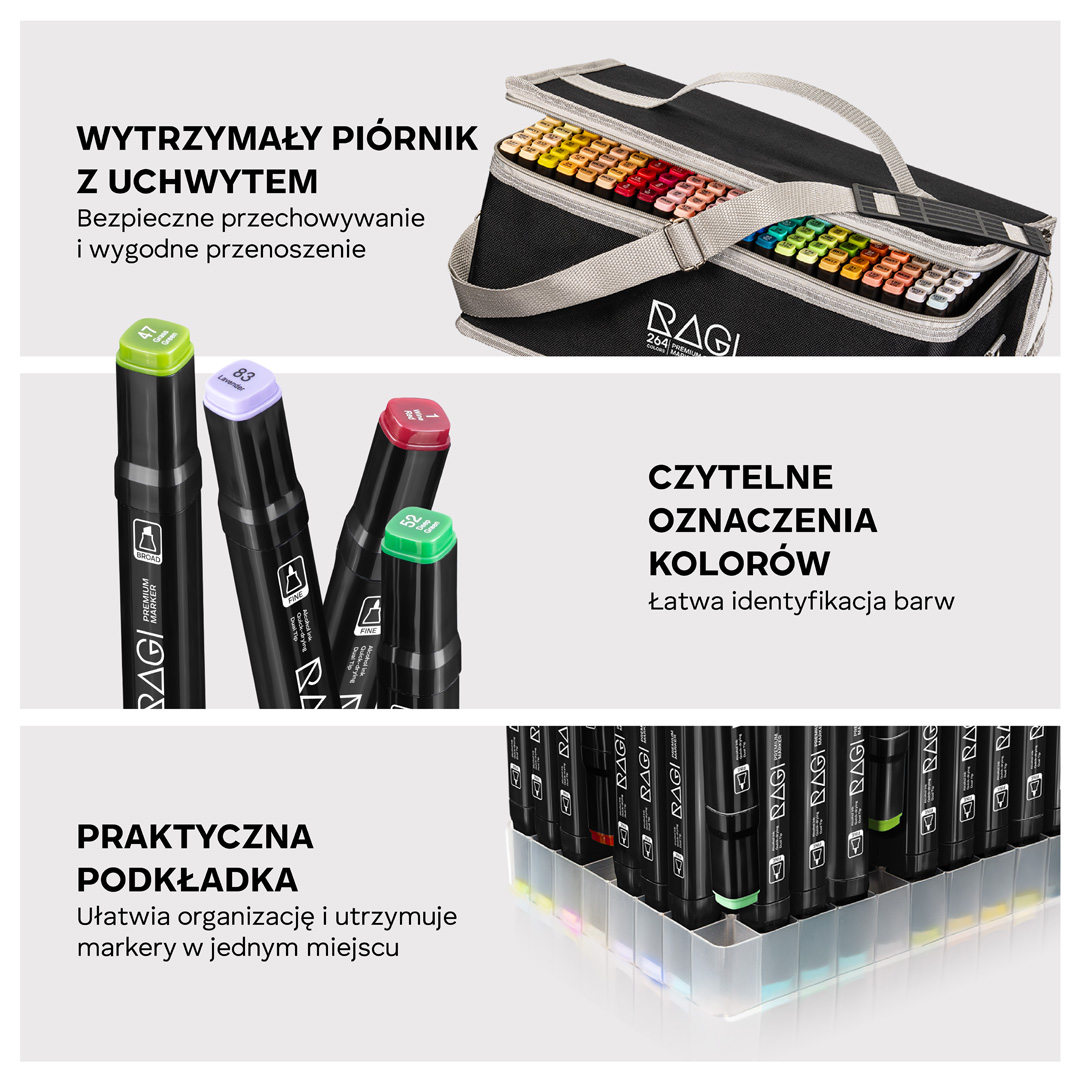 Zestaw 264 Markerów Alkoholowych Dwustronnych - obrazek 8