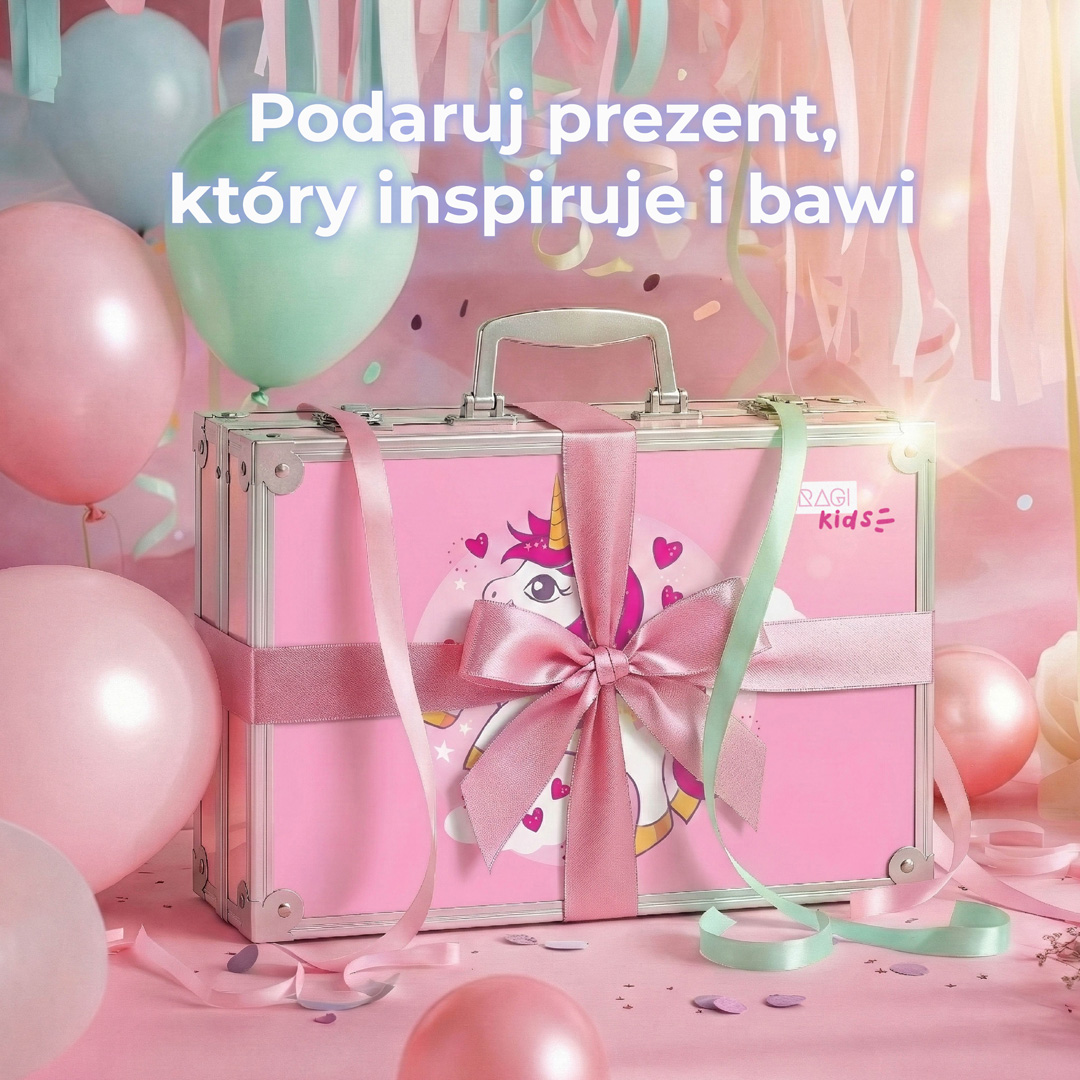 ZESTAW ARTYSTYCZNY DLA DZIECI do malowania i kolorowania w Walizce 145 elementów Różowy Jednorożec - obrazek 10