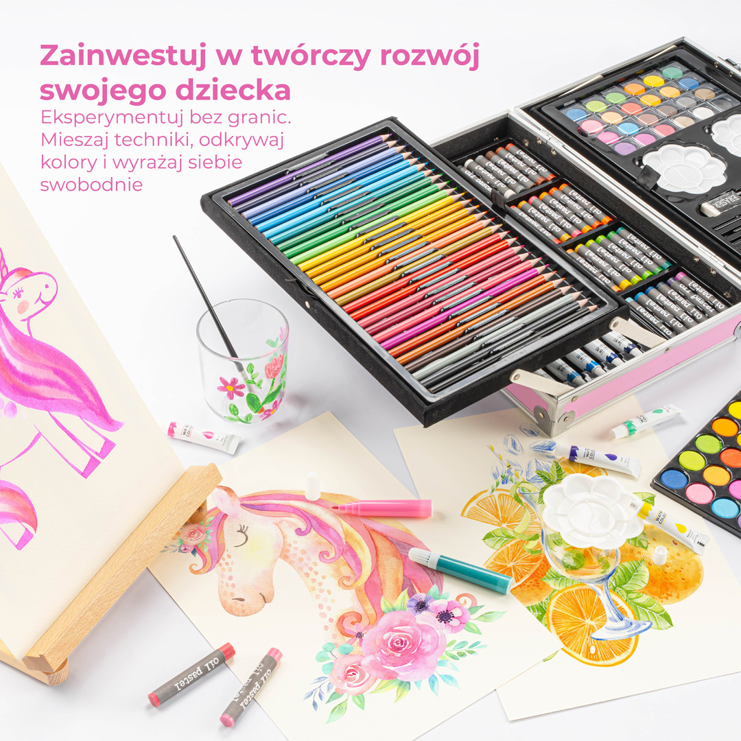 Zestaw do Malowania dla Małego Artysty z Motywem Lamy - 145 elementów - obrazek 4