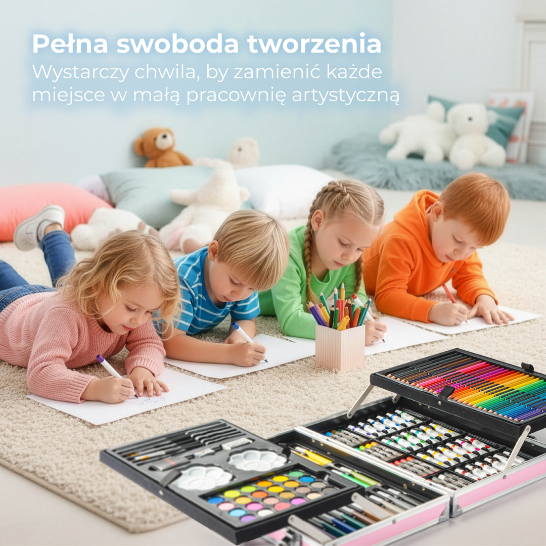 Zestaw do Malowania dla Małego Artysty z Motywem Lamy - 145 elementów - obrazek 2