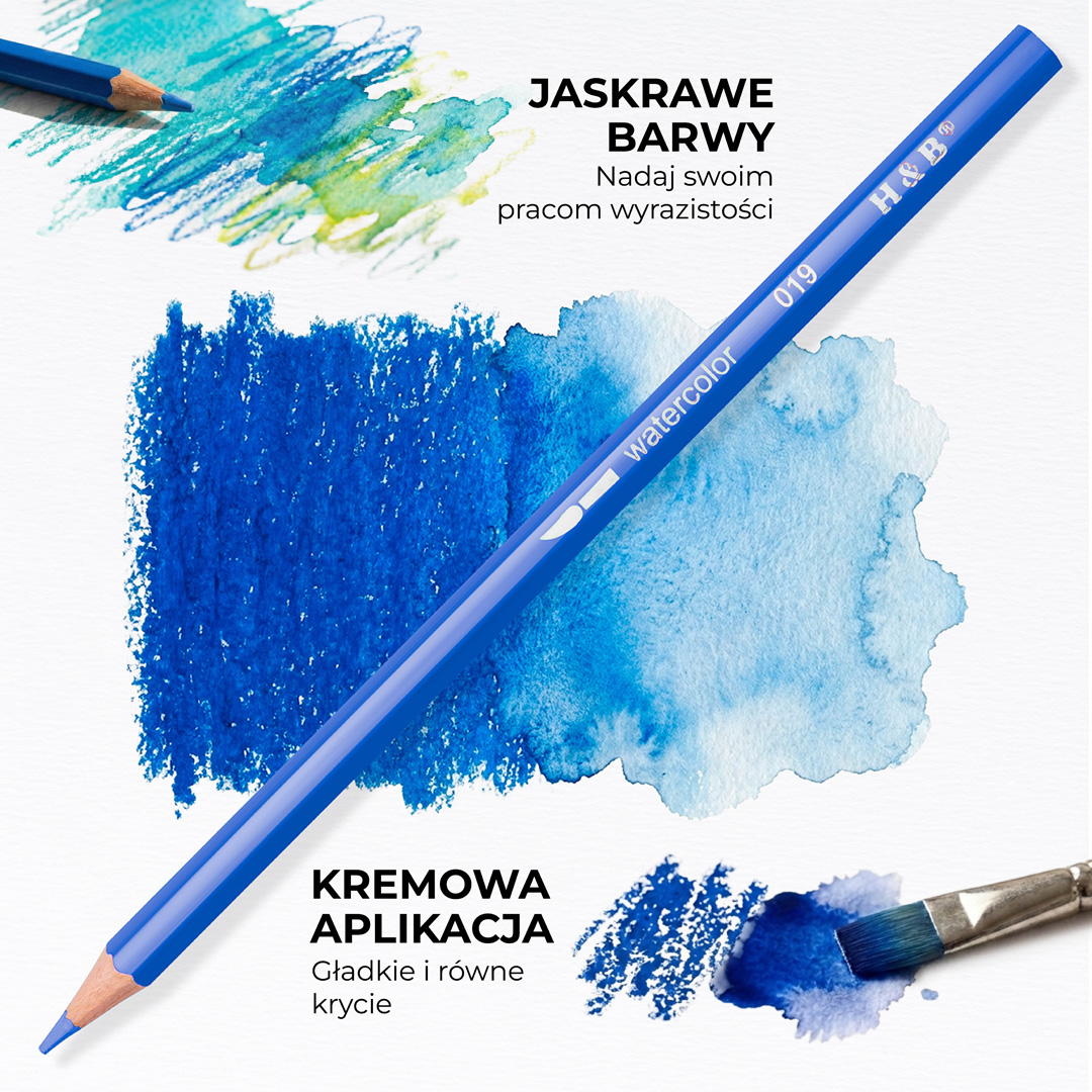 Kredki Akwarelowe Zestaw w Metalowym Opakowaniu z pędzelkiem 36 KOLORÓW - obrazek 3
