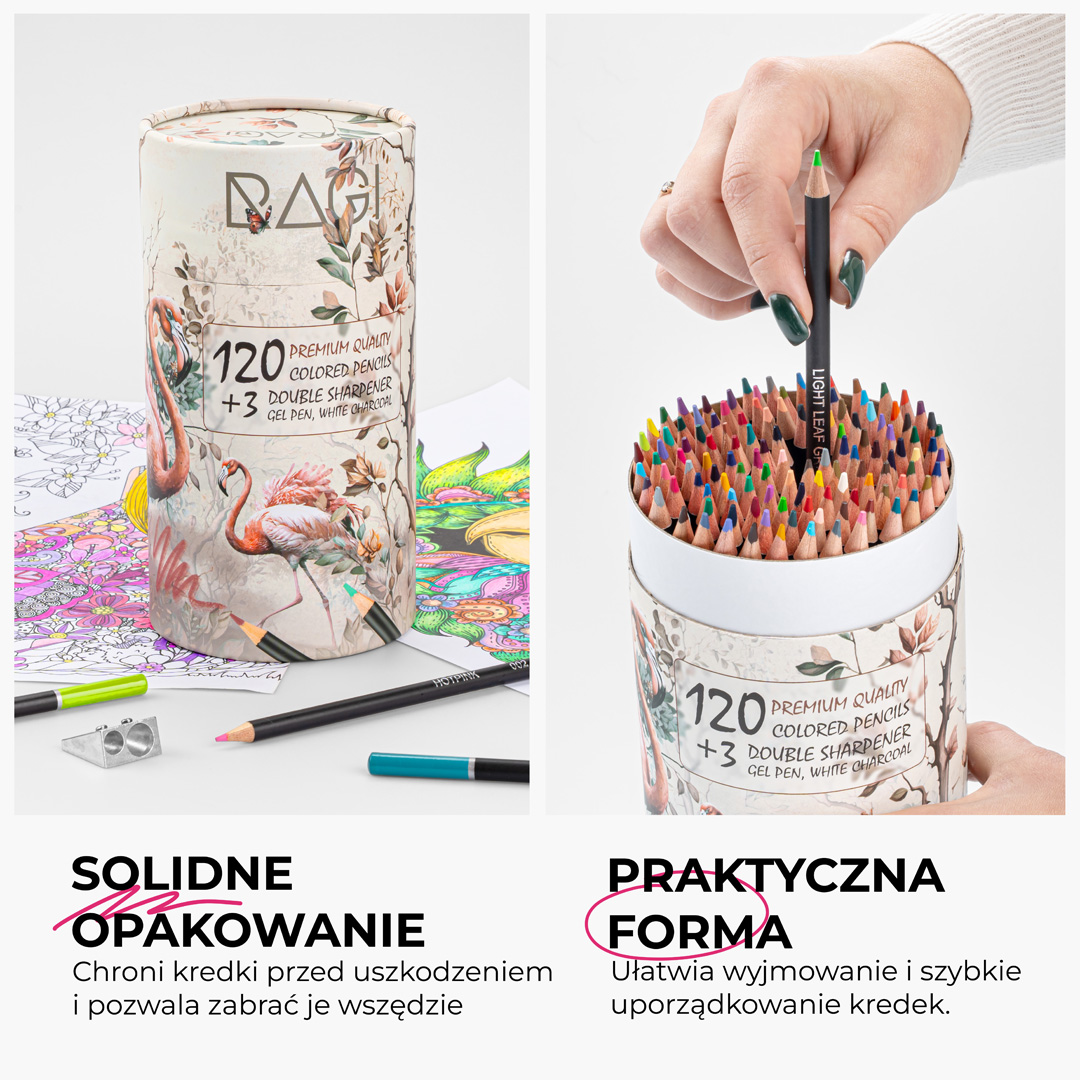 Kredki Ołówkowe Profesjonalne Zestaw Kredek do Rysowania 123 kolory Etui - obrazek 5
