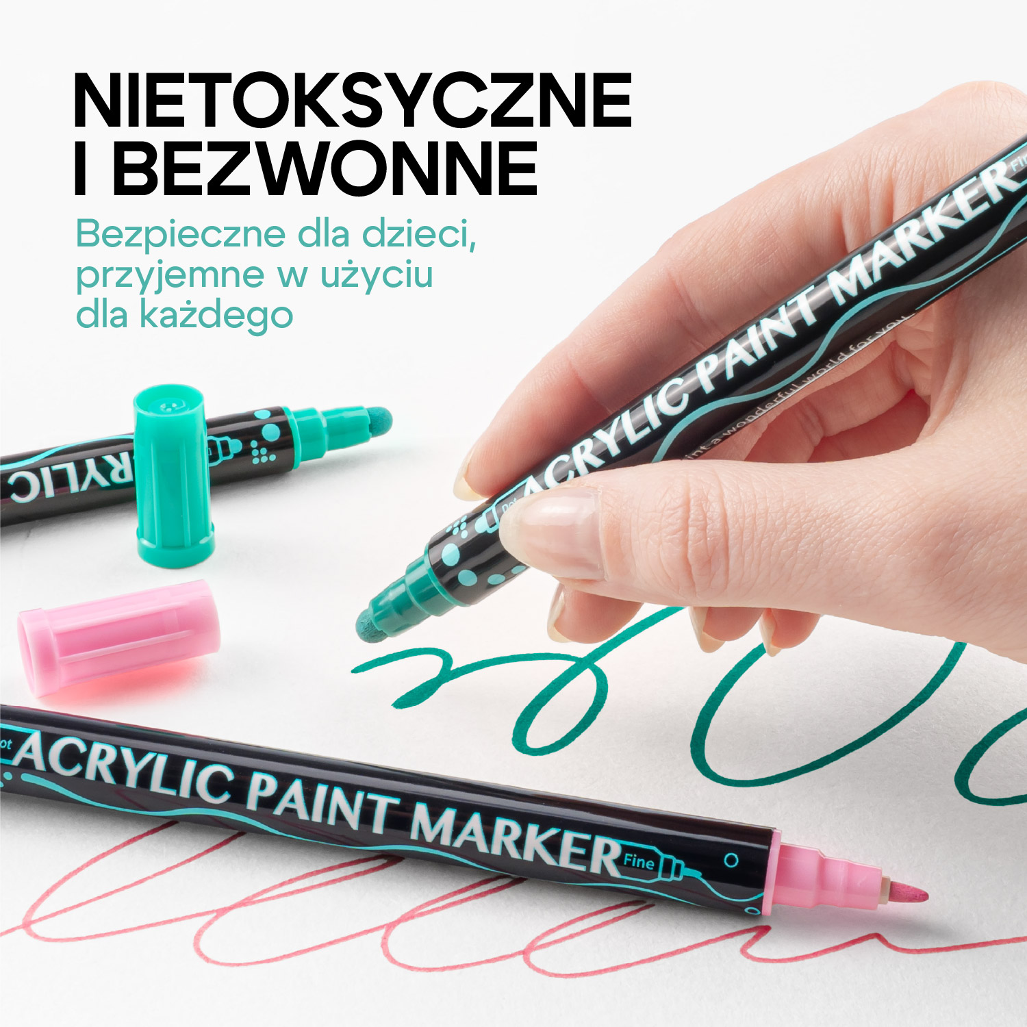 Markery Akrylowe Pisaki Flamastry Mazaki Dwustronne Wodoodporne 36 Kolorów - obrazek 4