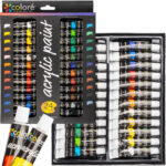 Farby akrylowe Duży zestaw farb akrylowych 24x12ml Farby akrylowe w Tubkach