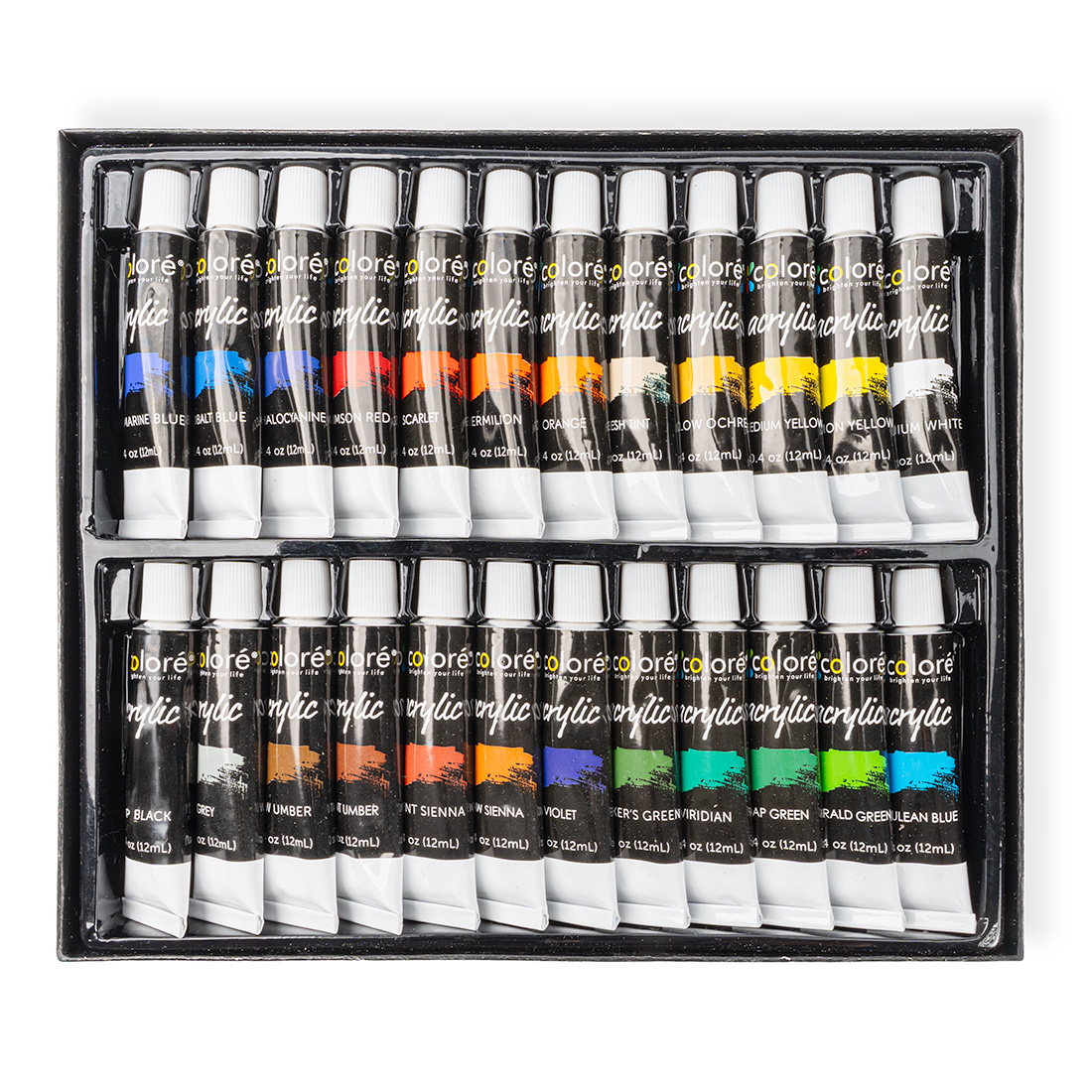 Farby akrylowe Duży zestaw farb akrylowych 24x12ml Farby akrylowe w Tubkach - obrazek 3