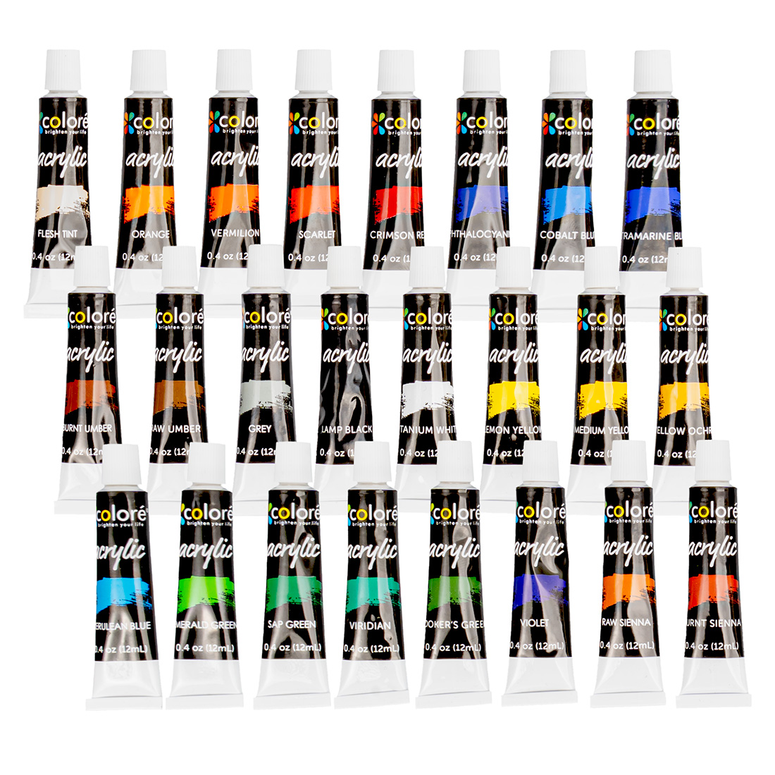 Farby akrylowe Duży zestaw farb akrylowych 24x12ml Farby akrylowe w Tubkach - obrazek 4